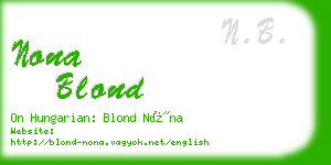 nona blond business card
